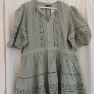 GAP dress, with lining, sage green XXL, english embroderies, NEW